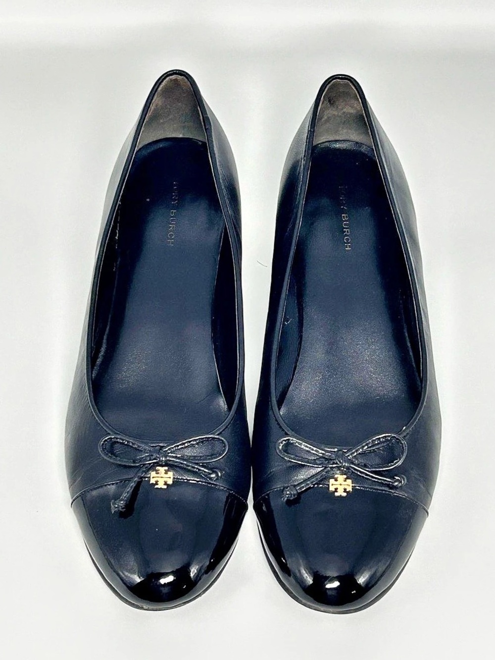 Tory Burch Cap-Toe Pump in Perfect Black, patent leather cap toe US 9
